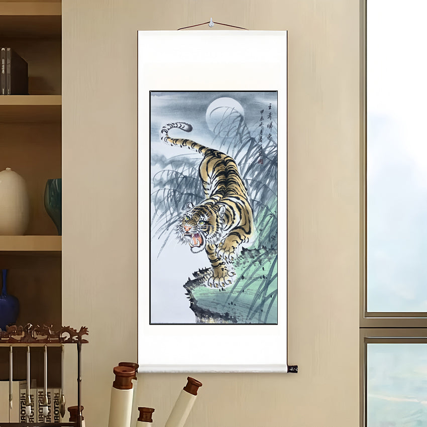 当代画虎名家——陈春德《王者雄风》(下山虎)新