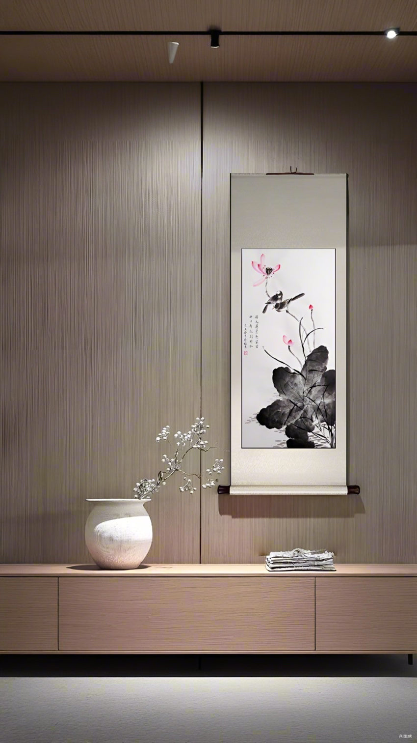 当代花鸟画名家——文春梅《诗意荷花》