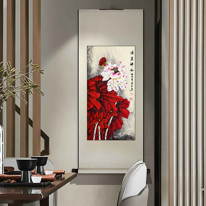 当代红荷第一人画荷圣手——刘连付《鸿运祥和》