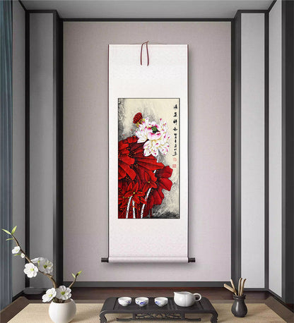 当代红荷第一人画荷圣手——刘连付《鸿运祥和》