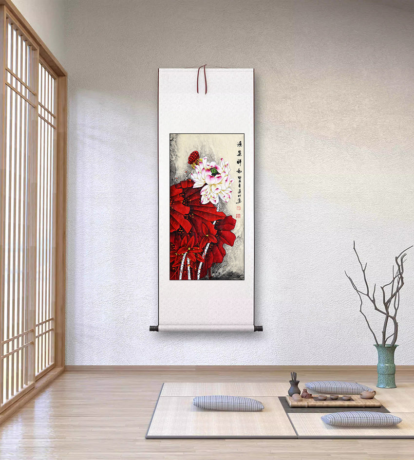 当代红荷第一人画荷圣手——刘连付《鸿运祥和》